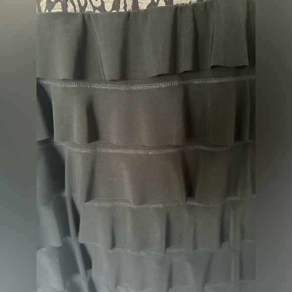 Joseph Ribkoff Dress Cheetah Ruffles Sleeveless Boat Neck Formal Occasion - Picture 3 of 7